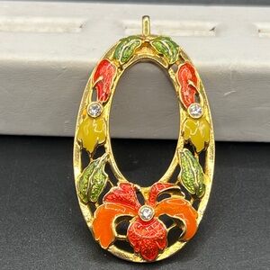 Vintage Jose Barrera enamel and rhinestone pendant